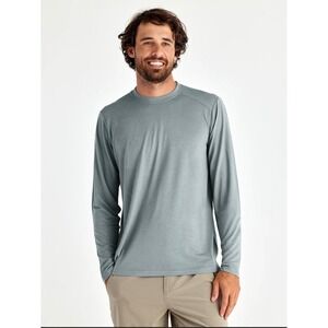 Free Fly Mens Performance Bamboo Long Sleeve T Shirt Blue Gray Size 2XL